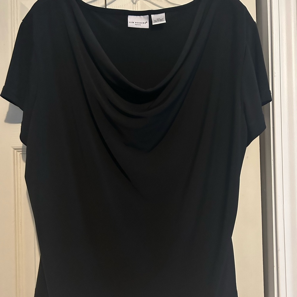 Kim Rogers Petites Drape Neck Blouse
